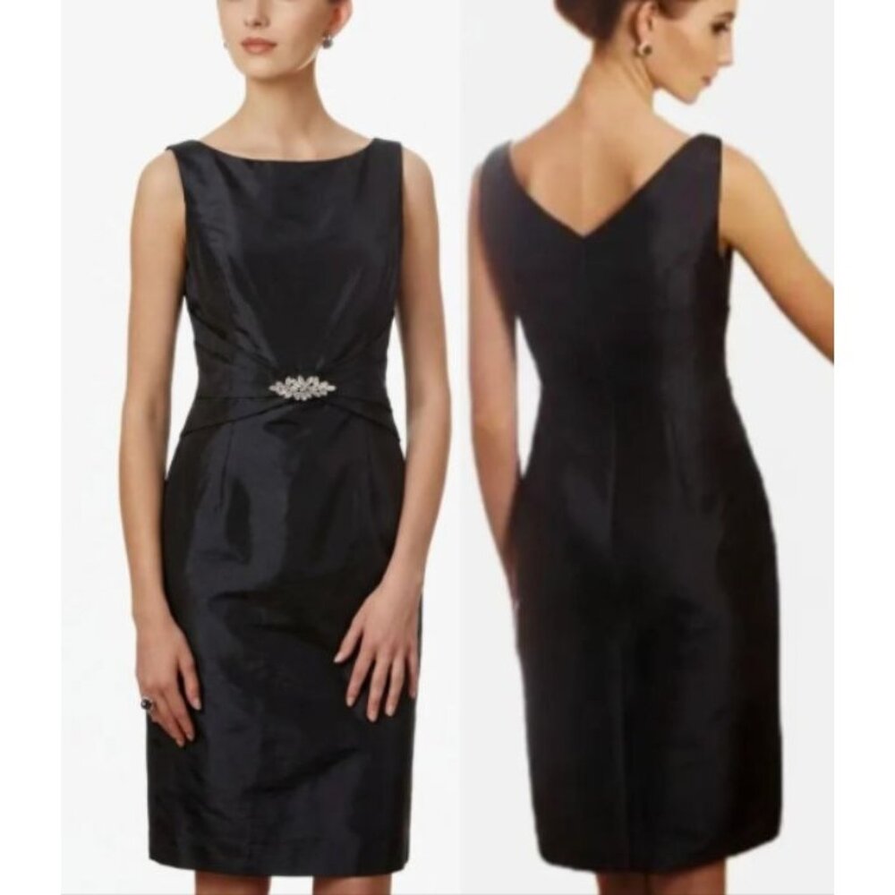 Jade By Jasmine Women’s Stunning‎ Taffeta Bateau Neckline Sheath Dress Size 8